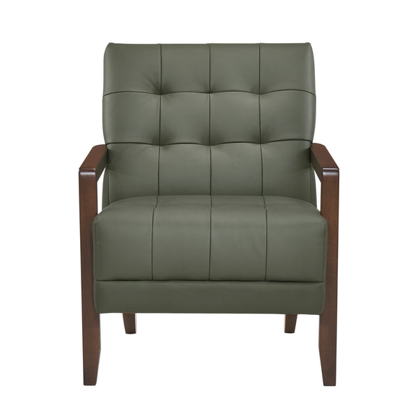 Crafton Green Leather Accent Chair