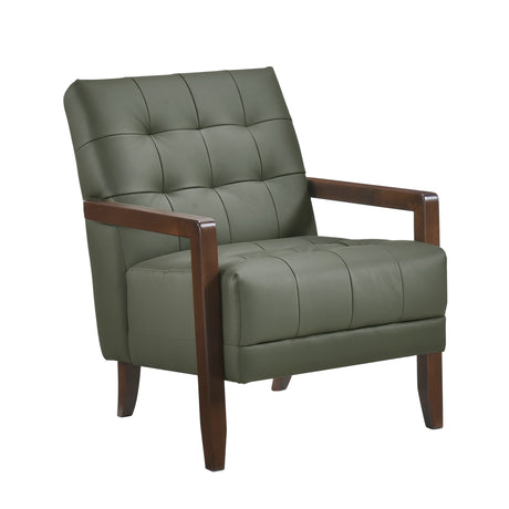 Crafton Green Leather Accent Chair from Homelegance - Luna Furniture