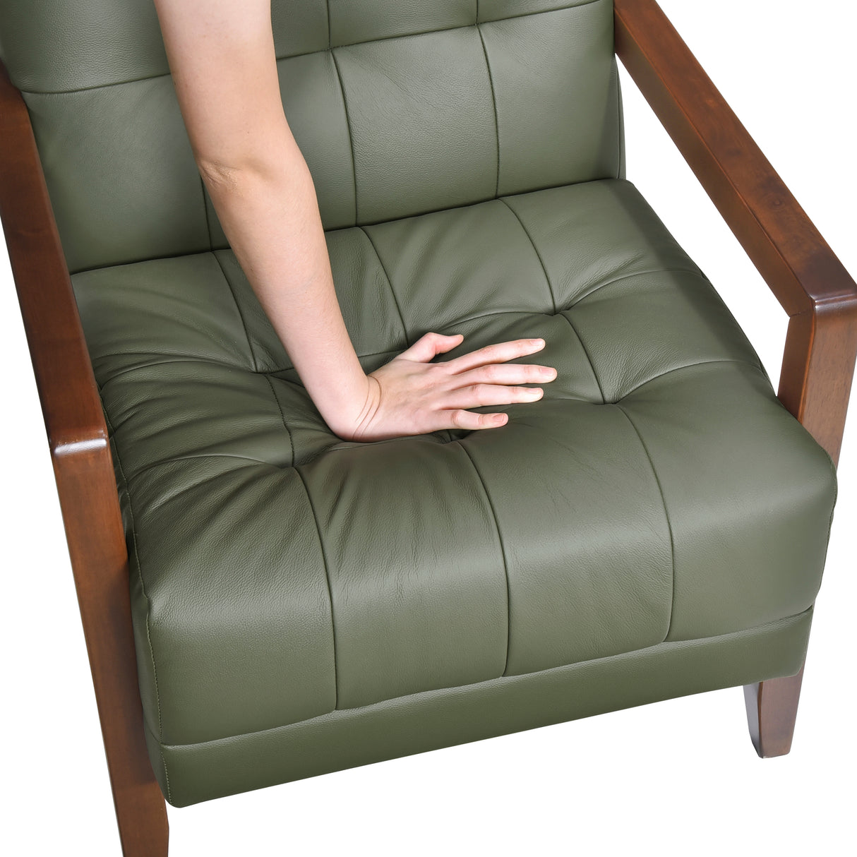 Crafton Green Leather Accent Chair from Homelegance - Luna Furniture