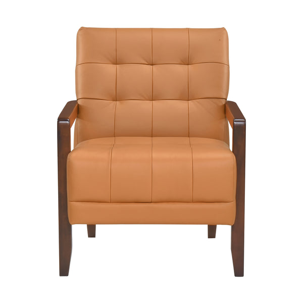 Crafton Orange Leather Accent Chair