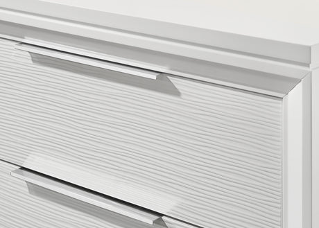 Cressida White Upholstered LED Panel Bedroom Set from Crown Mark - Luna Furniture