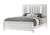 Cressida White Upholstered LED Panel Bedroom Set from Crown Mark - Luna Furniture