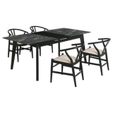 Crestmont Black 5-Piece Dining Set with Extension Leaf from Coaster - Luna Furniture