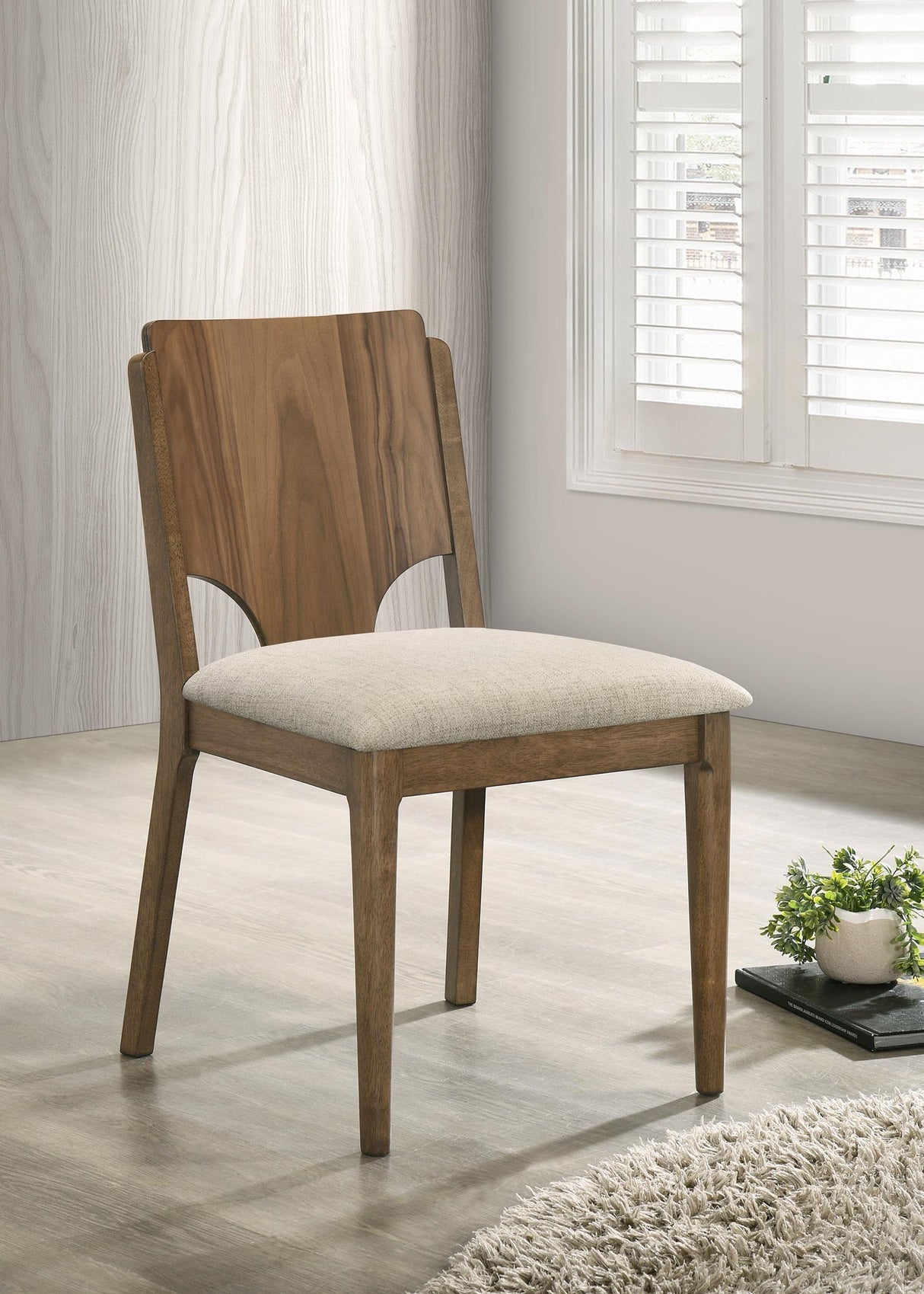 Crestmore Walnut Dining Chair, Set of 2 from Coaster - Luna Furniture