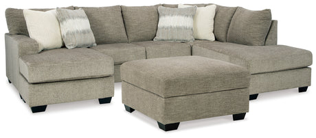 Creswell Stone 2-Piece Sectional with Ottoman from Ashley - Luna Furniture