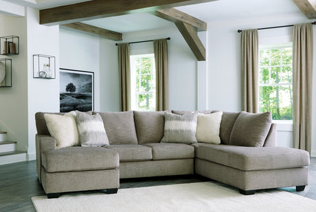 Creswell Stone 2-Piece Sectional with Ottoman from Ashley - Luna Furniture
