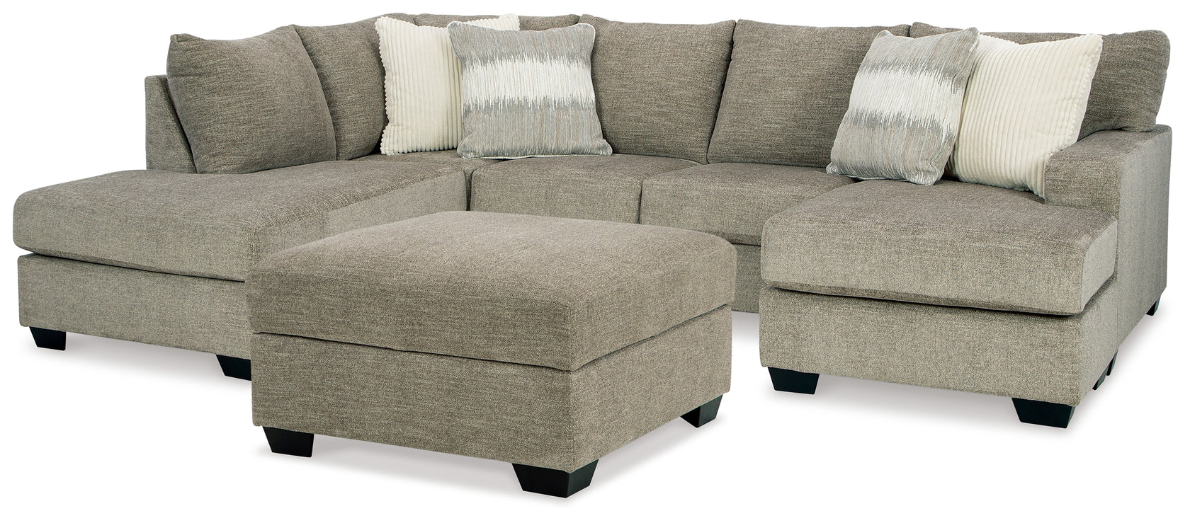 Creswell Stone 2-Piece Sectional with Ottoman from Ashley - Luna Furniture