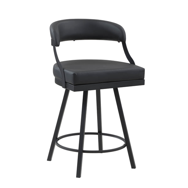 Crowley Black Swivel Counter Height Chair, Set of 2