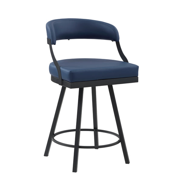 Crowley Blue Swivel Counter Height Chair, Set of 2