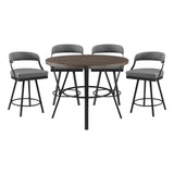 Crowley Brown/Gray 5-Piece Round Counter Height Set from Homelegance - Luna Furniture