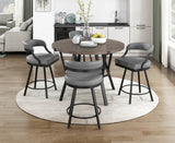 Crowley Brown/Gray 5-Piece Round Counter Height Set from Homelegance - Luna Furniture