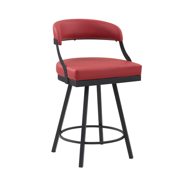 Crowley Red Swivel Counter Height Chair, Set of 2