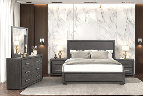 Crowthorne Warm Gray Queen Panel Bed from Furniture of America - Luna Furniture