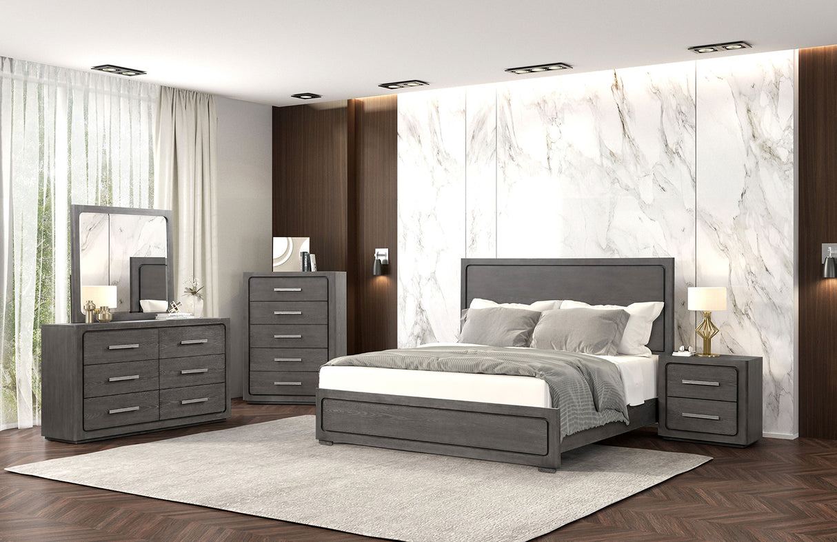Crowthorne Warm Gray King Panel Bed from Furniture of America - Luna Furniture