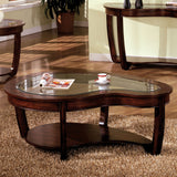 Crystal Falls Dark Cherry Coffee Table from Furniture of America - Luna Furniture