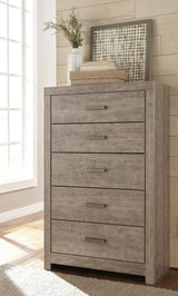 Culverbach Full Panel Bed with Mirrored Dresser and Chest in Gray from Ashley - Luna Furniture