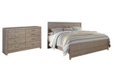 Culverbach King Panel Bed with Dresser in Gray from Ashley - Luna Furniture