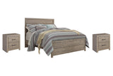 Culverbach Queen Panel Bed with 2 Nightstands in Gray from Ashley - Luna Furniture