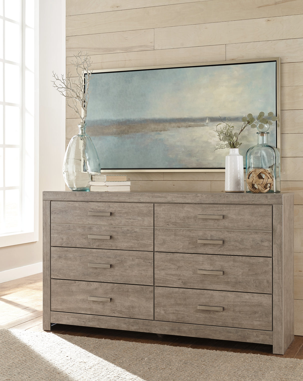 Culverbach Queen Panel Bed with Dresser in Gray from Ashley - Luna Furniture