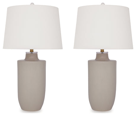 Cylener 2-Piece Table Lamp Set in Off White from Ashley - Luna Furniture