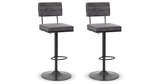 Strumford Gray/Black Bar Height Barstool, Set of 2 from Ashley - Luna Furniture