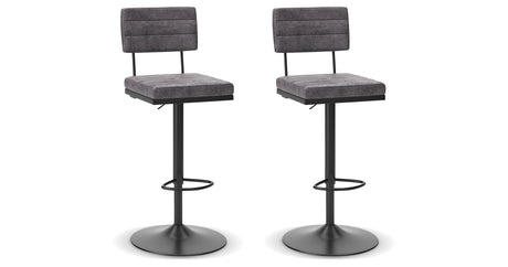 Strumford Gray/Black Bar Height Barstool, Set of 2 from Ashley - Luna Furniture