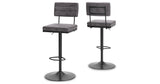 Strumford Gray/Black Bar Height Barstool, Set of 2 from Ashley - Luna Furniture
