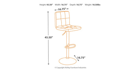 Bellatier 2-Piece Bar Stool in Black/Chrome Finish from Ashley - Luna Furniture