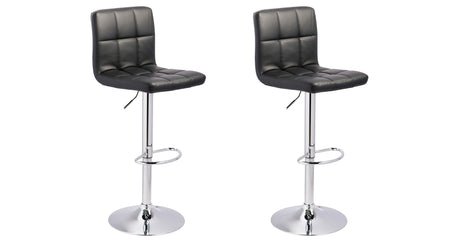 Bellatier 2-Piece Bar Stool in Black/Chrome Finish from Ashley - Luna Furniture