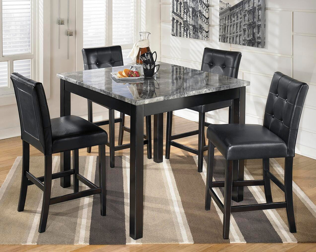 Maysville Black 5-Piece Counter Height Set from Ashley Furniture - Luna Furniture