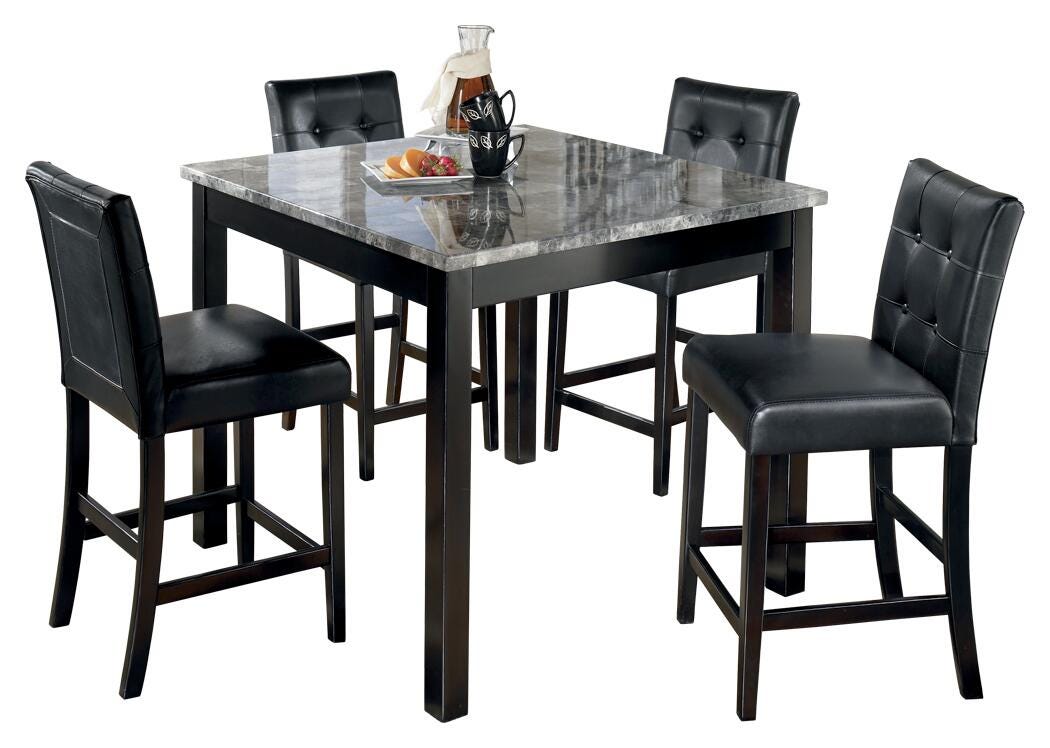 Maysville Black 5-Piece Counter Height Set from Ashley Furniture - Luna Furniture