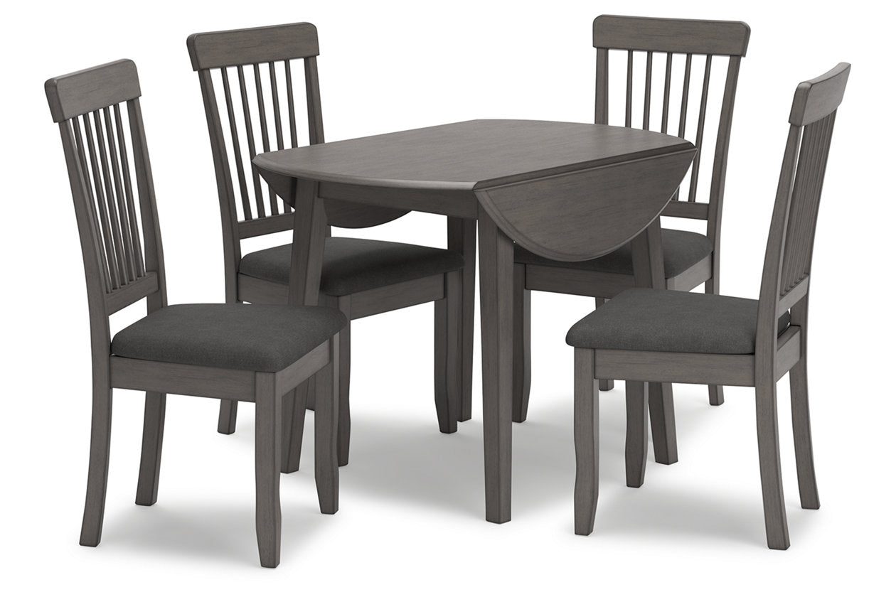 Shullden Gray Dining Table and 4 Chairs from Ashley - Luna Furniture