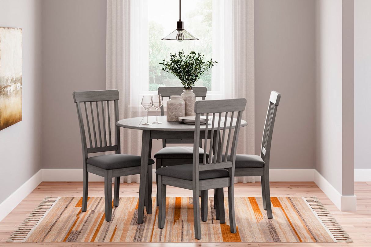 Shullden Gray Dining Table and 4 Chairs from Ashley - Luna Furniture