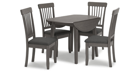 Shullden Dining Table and 4 Chairs in Gray from Ashley Furniture - Luna Furniture