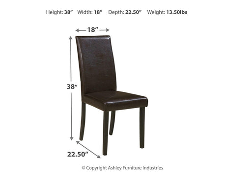 Kimonte Dark Brown Dining Chair, Set of 2 from Ashley - Luna Furniture
