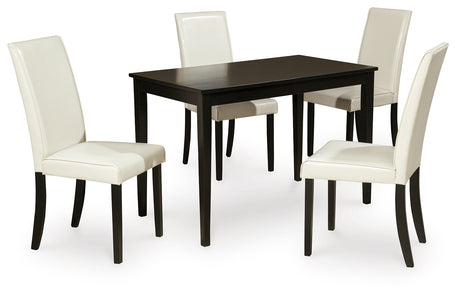 Kimonte Dark Brown Dining Table and 4 Chairs from Ashley Furniture - Luna Furniture