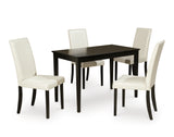Kimonte Dark Brown/Ivory 5-Piece Rectangular Dining Set from Ashley Furniture - Luna Furniture