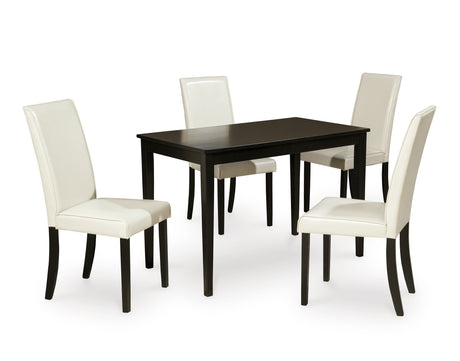 Kimonte Dark Brown/Ivory 5-Piece Rectangular Dining Set from Ashley - Luna Furniture