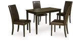 Kimonte Dark Brown 5-Piece Rectangular Dining Set from Ashley Furniture - Luna Furniture