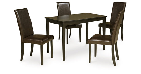 Kimonte Dark Brown 5-Piece Rectangular Dining Set from Ashley - Luna Furniture