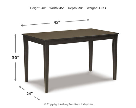 Kimonte Dark Brown/Ivory 5-Piece Rectangular Dining Set from Ashley - Luna Furniture