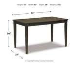 Kimonte Dark Brown Dining Table from Ashley - Luna Furniture