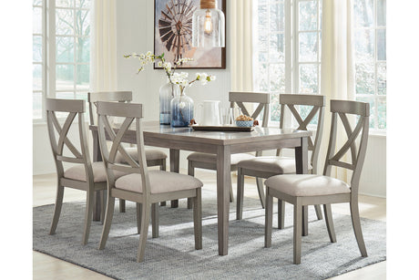 Parellen Gray Dining Table and 6 Chairs