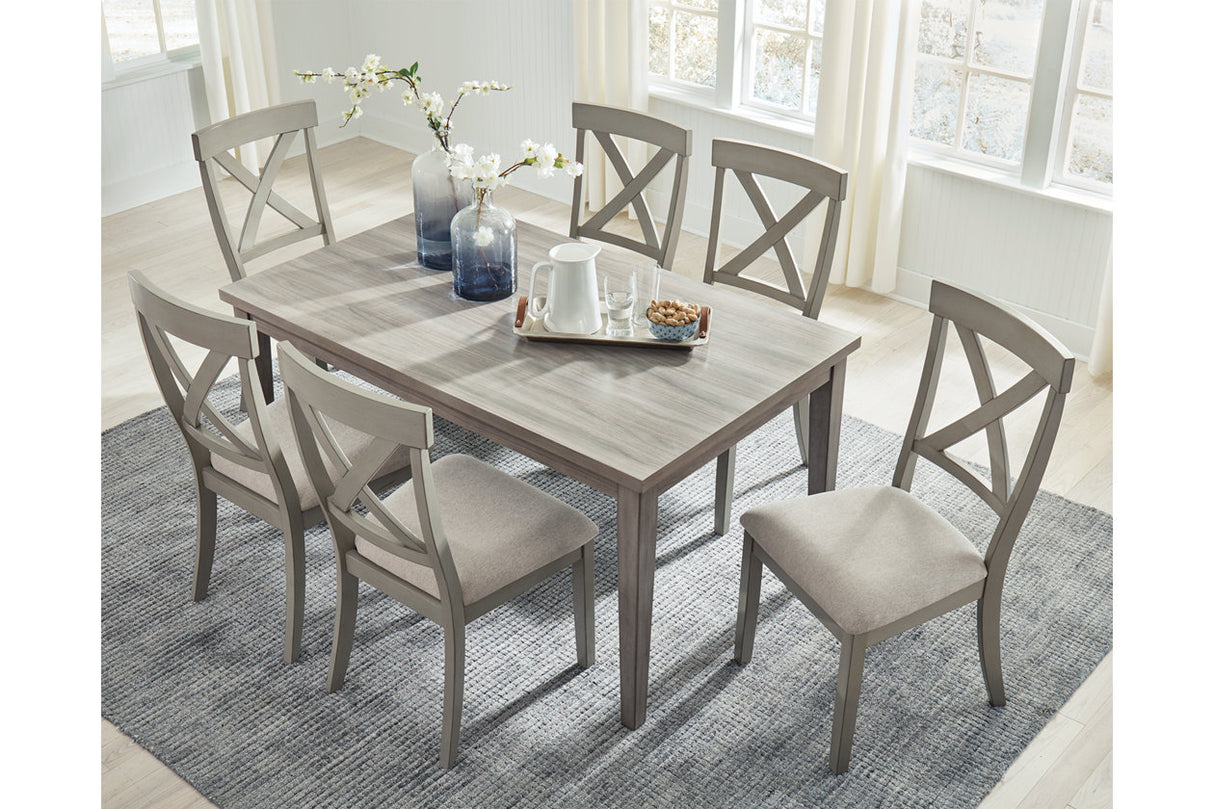 Parellen Gray Dining Table and 6 Chairs from Ashley - Luna Furniture