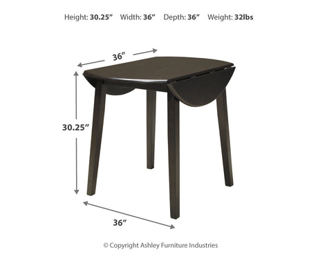 Hammis Dark Brown Dining Table and 4 Chairs from Ashley Furniture - Luna Furniture