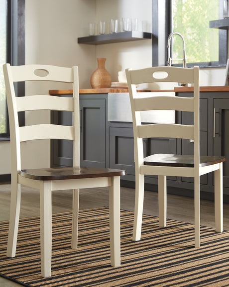 Woodanville Cream/Brown Dining Chair, Set of 2 from Ashley - Luna Furniture