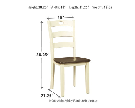 Woodanville Cream/Brown Dining Chair, Set of 2 from Ashley - Luna Furniture