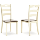 Woodanville Cream/Brown Dining Chair, Set of 2 from Ashley - Luna Furniture