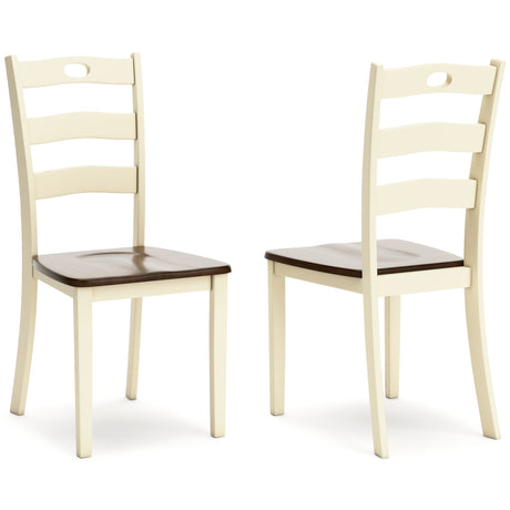 Woodanville Cream/Brown Dining Chair, Set of 2 from Ashley - Luna Furniture