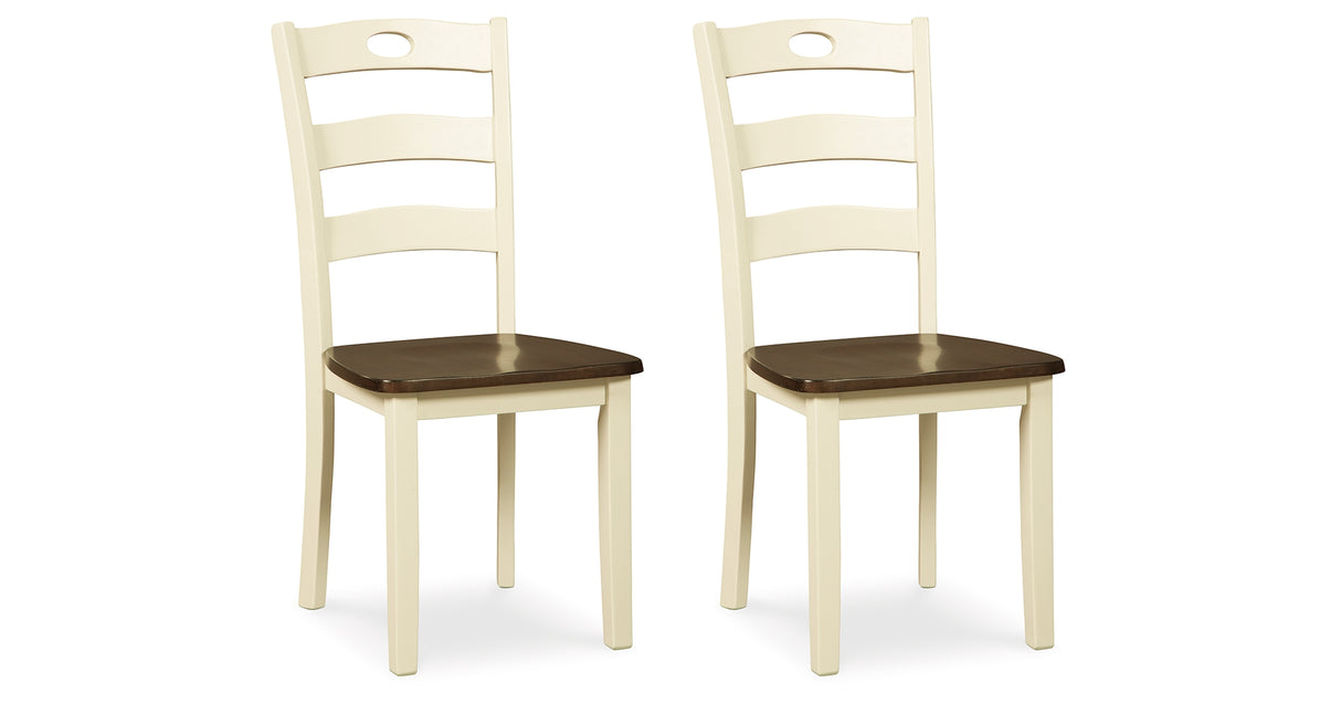Woodanville Cream/Brown Dining Chair, Set of 2 from Ashley - Luna Furniture